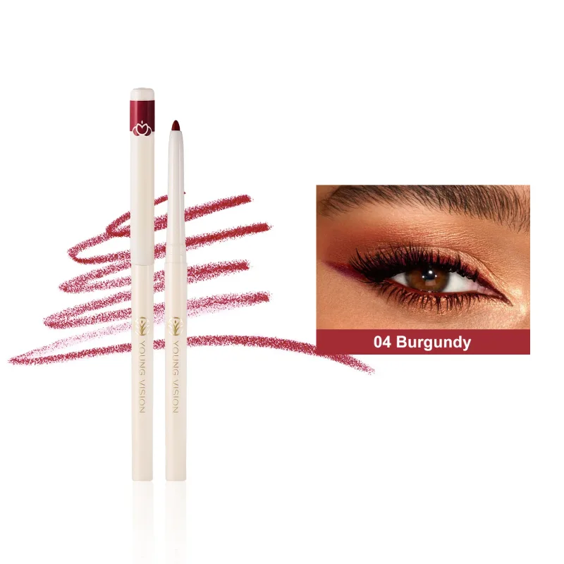 Silky Long Lasting Eye Liner Pencil Blade Tip Natural Matte Wine Red Eyeliner Easy To Color and Waterproof Eye Make Up Cosmetics