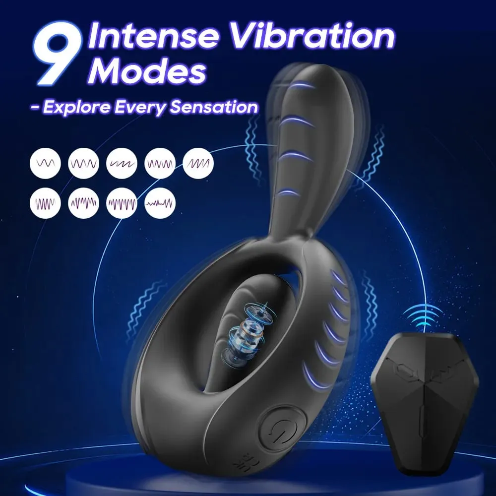 Vibrating Cock Ring Vibrator 10 Modes Tapping Flapping Penis Ring Clitoral Stimulator Delay Ejaculation Sex Toy for Men Women