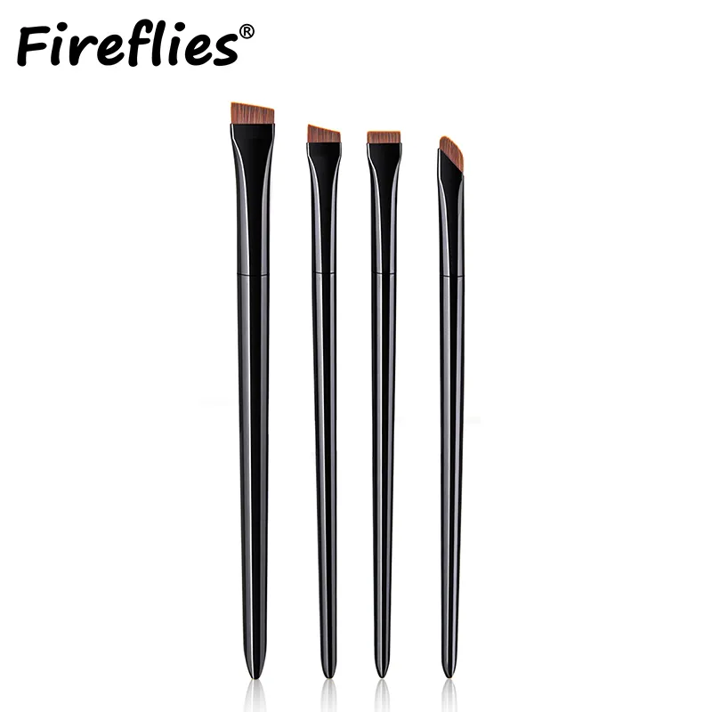 4Pcs Sickle Blade Eyeliner Brush Ultra Thin Flat Fine Eye Liner Makeup Brushes Flat Eyeliner Brush Eyebrow Make Up Brush