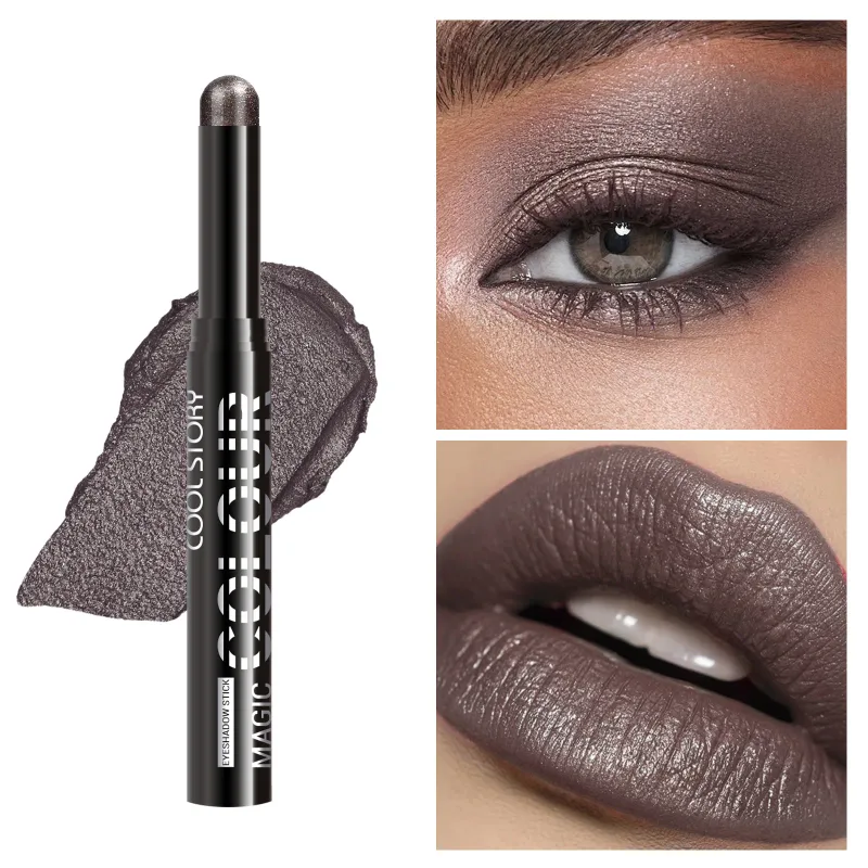 2 in 1 Eyeshadow Lipstick Stick Pencil Waterproof Glitter Brighten Matte Eye Shadow Makeup Pigment Eyeshadow Pen