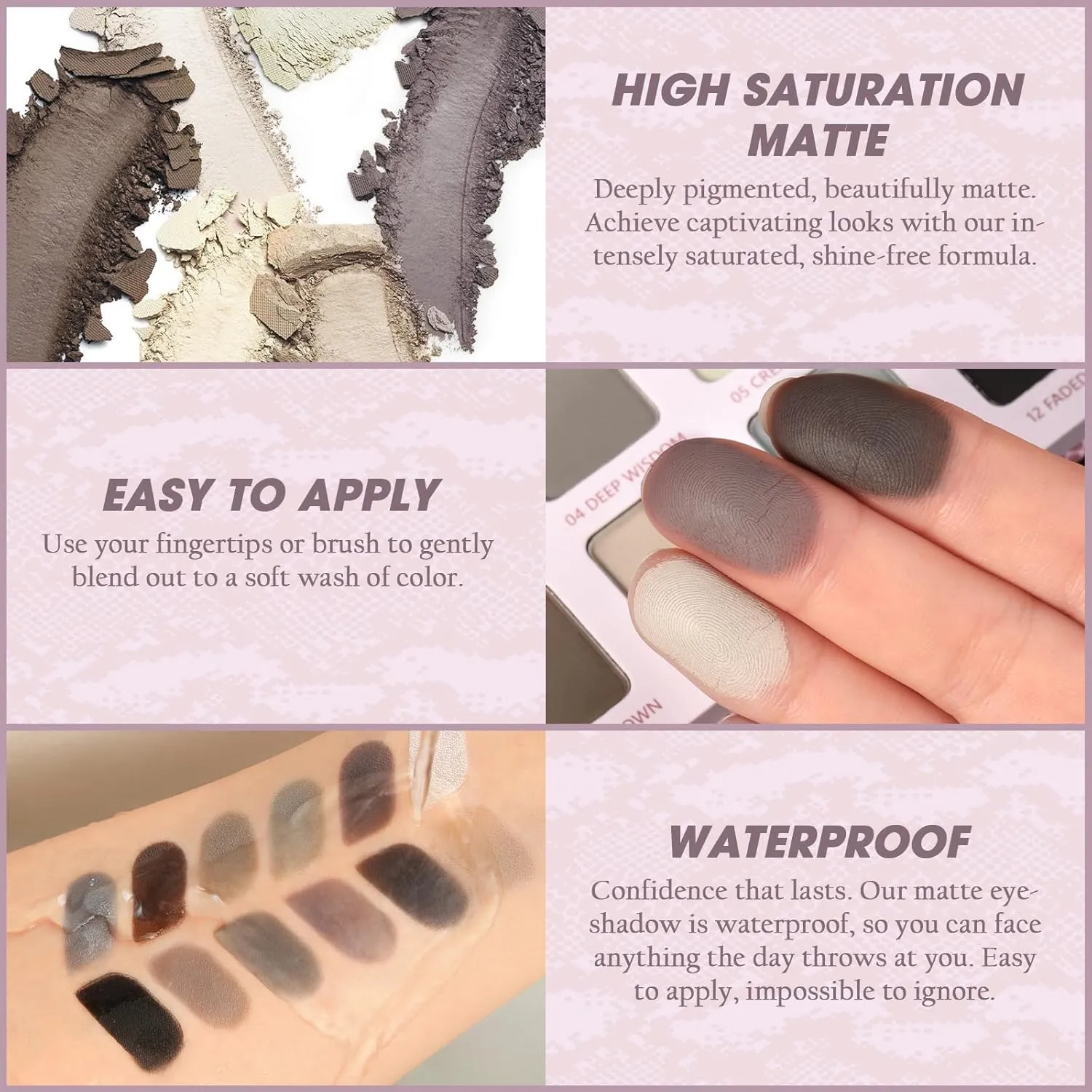 Afflano 12 Colors Eyeshadow Palette Powder Matte Shimmer Nude Beige Brown Natural Colors Highly Pigmented Blendable Eye Makeup