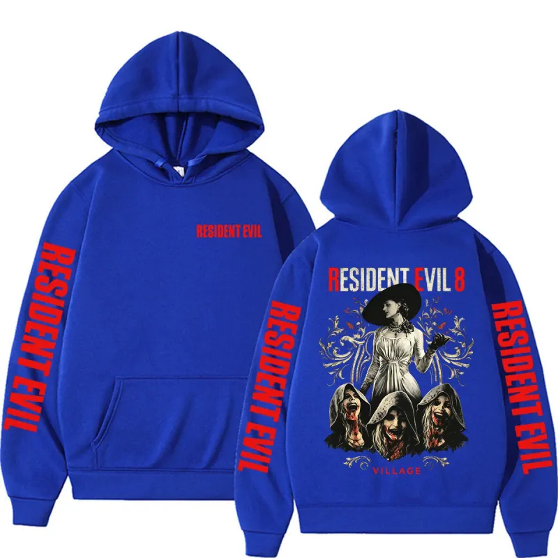 Resident Evil Requiem Village Graphic Hoodies Lady Dimitrescu Horror Sweatshirt Men's Clothing Fashion Casual Long Sleeve Hoodie