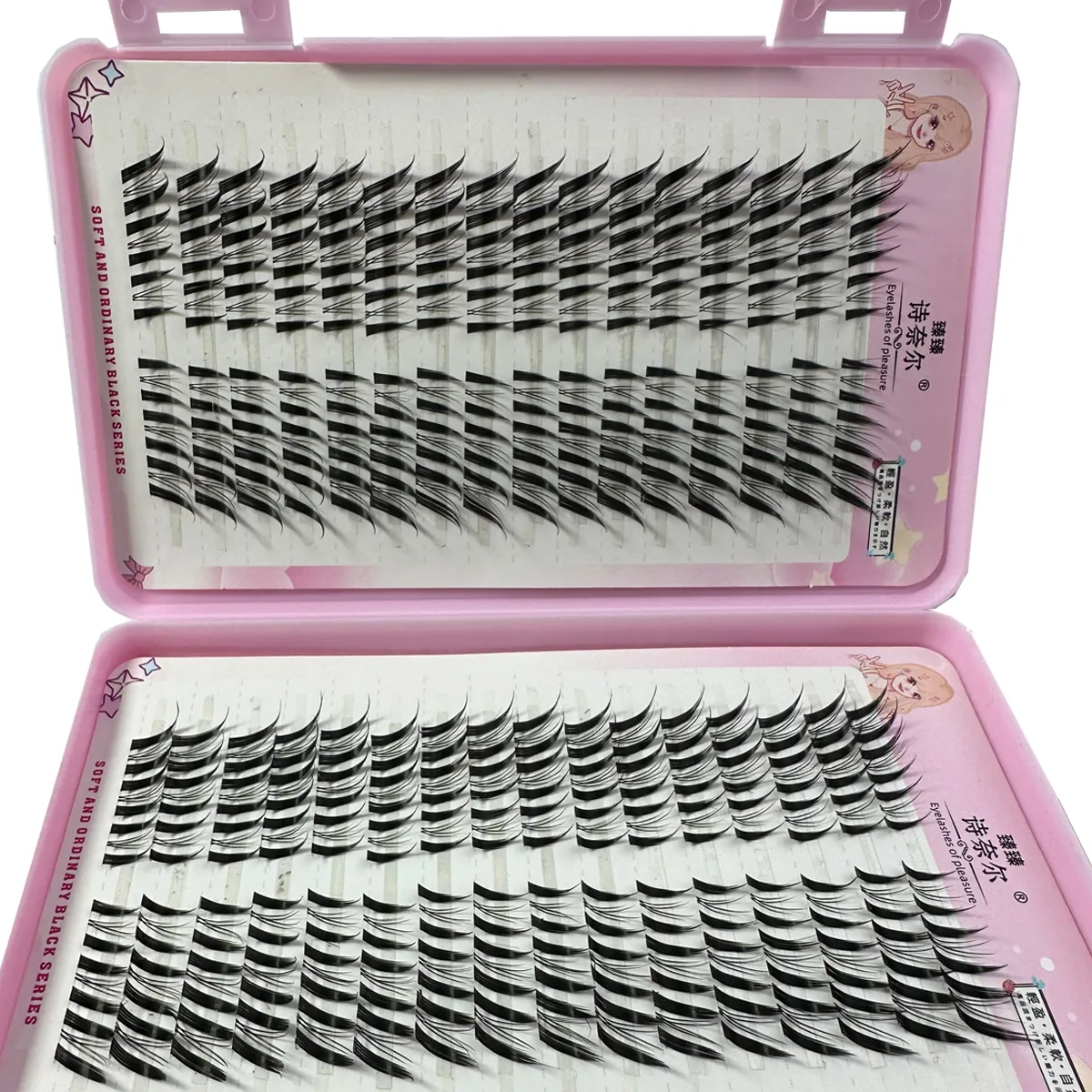 32 rangées de cils Manga œil de renard cils yeux de chat cils individuels aspect naturel bricolage Extension de cils Volume grappes de cils