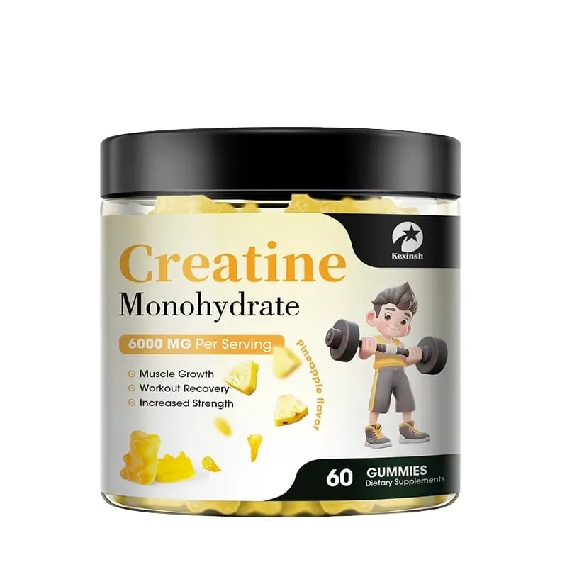 Kexinsh Monohydrat kreatyny Żelki 6000 mg Bezcukrowa kreatyna do żucia wzmacniająca mięśnie Budowniczy mięśni Zastrzyk energii