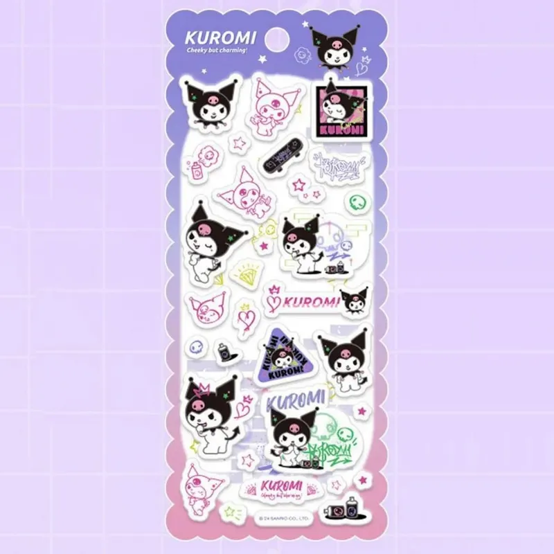 Genuine Sanrio 3D Foam Stickers Cartoon Hello Kitty Kuromi Melody Toy Decal For Scrapbook Water Mug Phones Planners Decor Decals