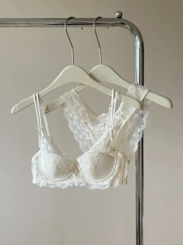 Franse stijl dames minimizer bh sexy lingerieset grote borstondersteuning halve cup zachte beugel anti-verslapping comfort dunne bh's