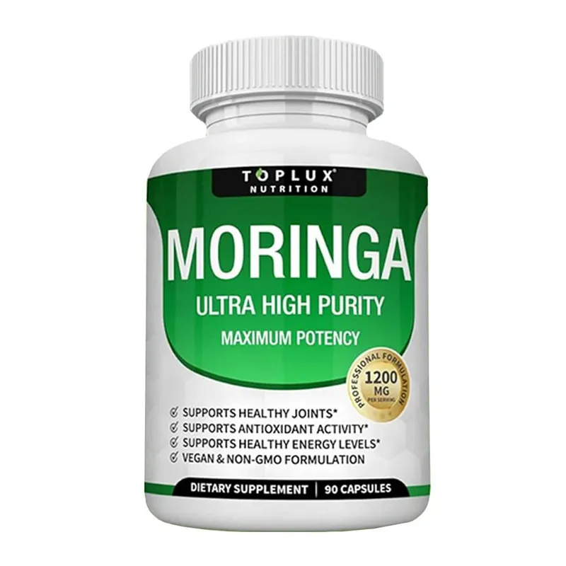 Moringa Capsules 1200mg - Pure Moringa Powder Oleifera Leaf Superfood Rich in Antioxidant Skin Health & Immune Support Vegan