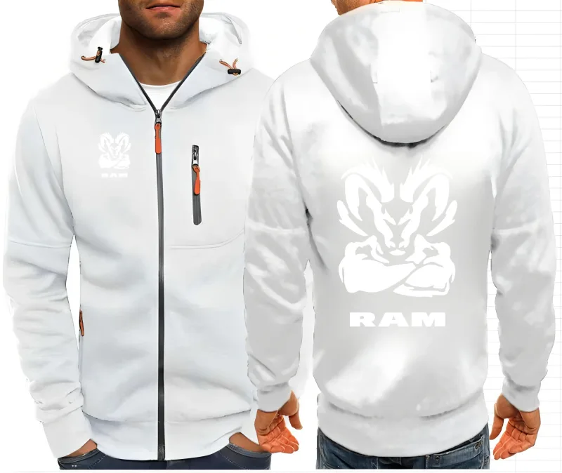 2025 Ram 1500 Turbo DodgeLY Appassionati di auto Streetwear da uomo Felpe con zip Tinta unita Felpa con cappuccio Felpa con cappuccio da uomo all'aperto