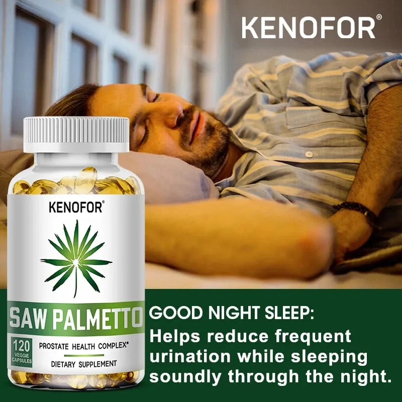 Saw Palmetto Extract Prostate Health Supplement Hair Growth Support To Help Maintain Normal Urination Frequency Vegan Capsules