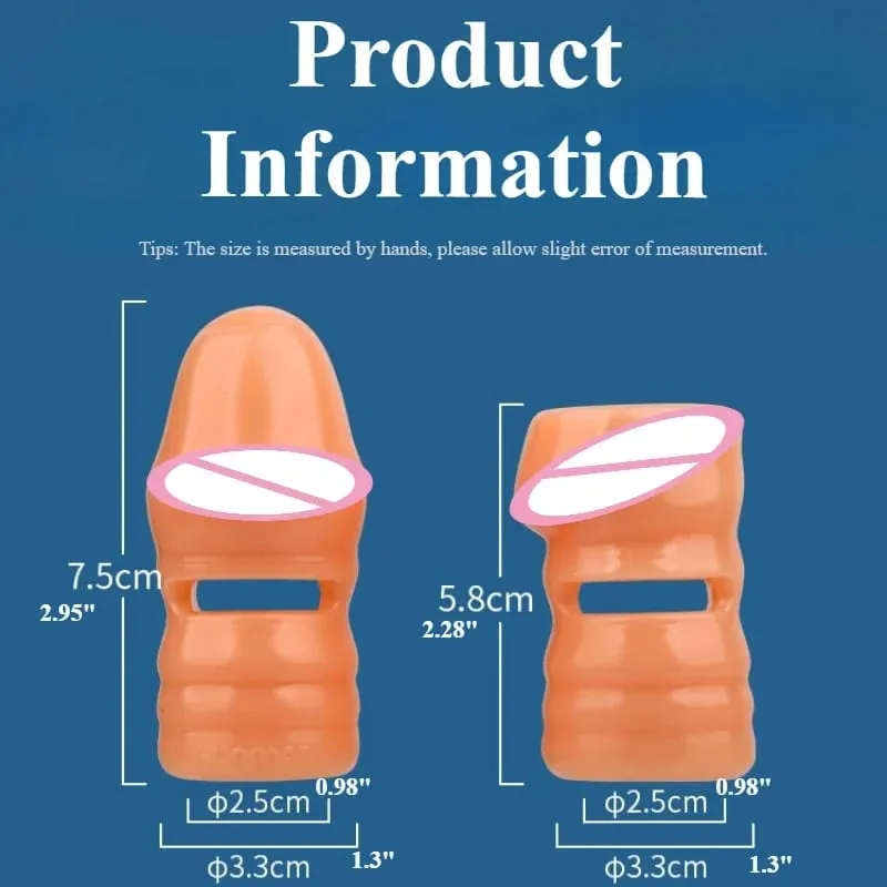 2PCS/Set Penis Sleeve Silicone Reusable Extension Condom Delay Ejaculation G Spot Anal Sex Toys For Men No Vibrator Sex Shop