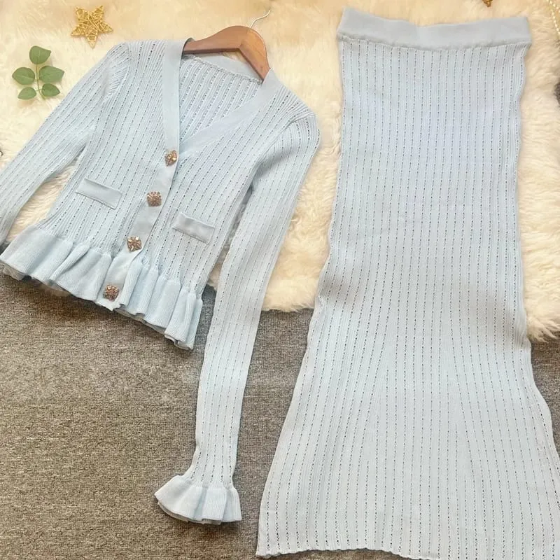 Yuoomuoo marca moda de uma peça de malha maxi vestido feminino elegante com decote em v babados cintura fina bodycon camisola vestido de festa