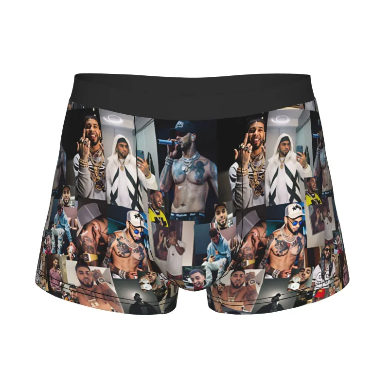 Male Funny A-Anuel AA Underwear Boxer Briefs Stretch Shorts Panties Underpants