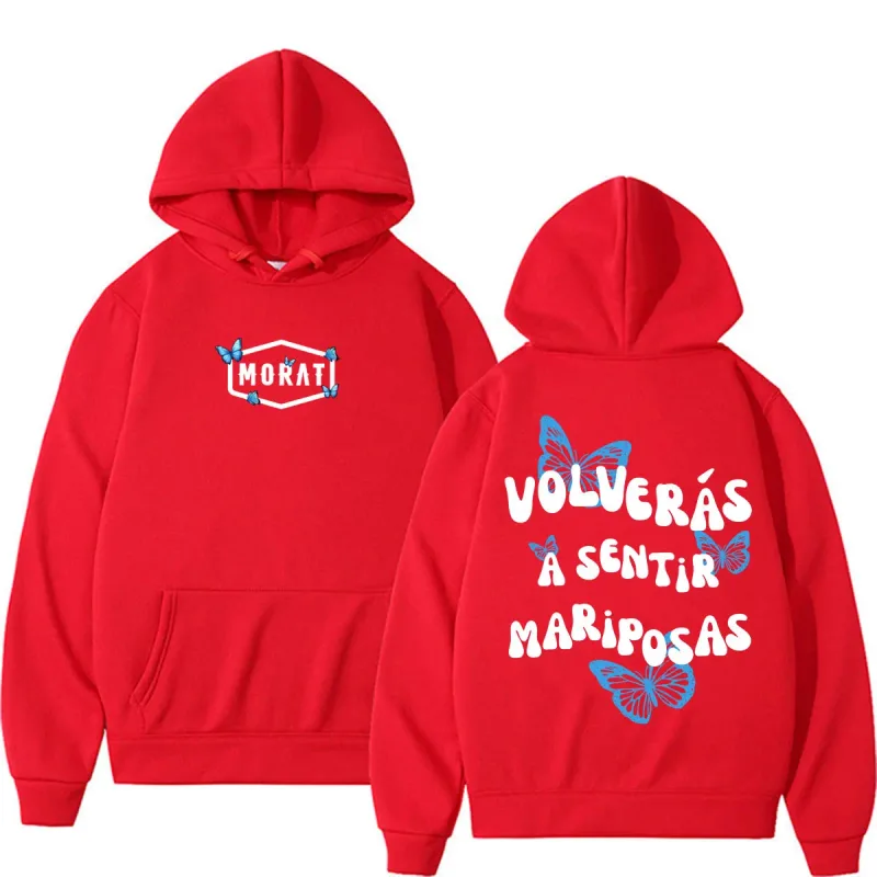 Band Morat Volveras A Sentir Mariposas Merch Hoodies Men's Women Fashion Hip Hop Rock Sweatshirts Fleece Casual Oversized Hoodie