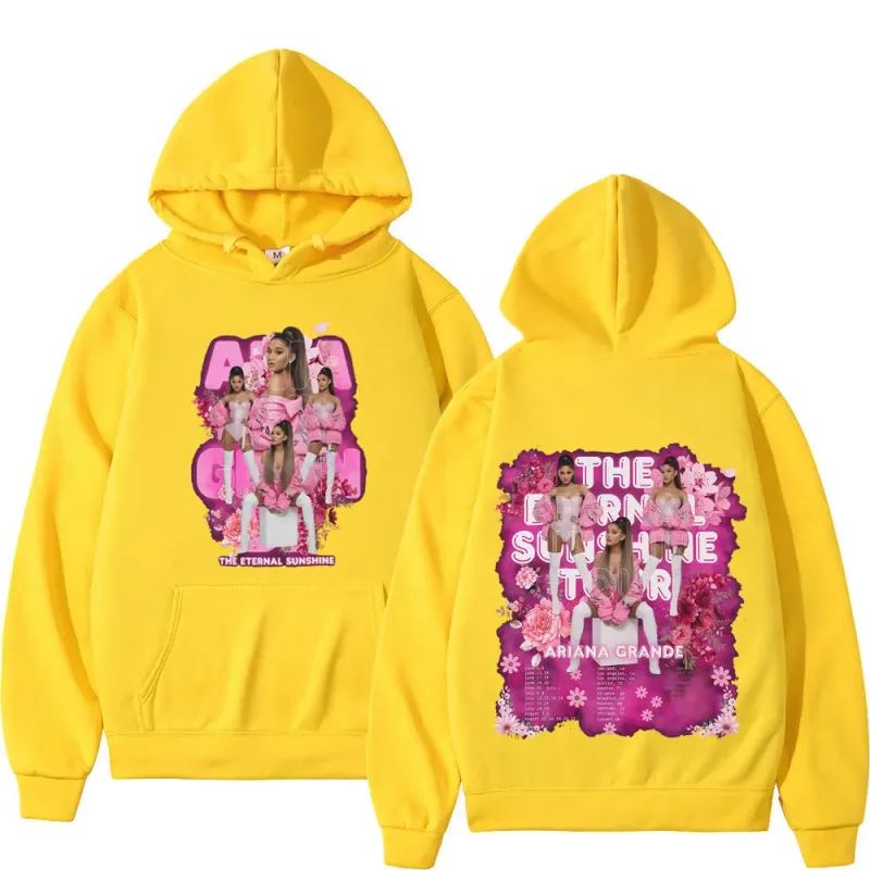 Singer Ariana Grande Tour 2026 Graphic Hoodie Men Women Fashion Pullover Long Sleeves Loose Casual Oversized Fleece Sweatshirts