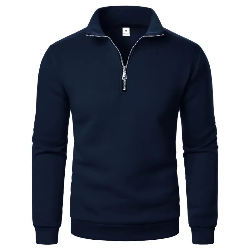 Spring Autumn new Casual Half Zipper stand collar sweatshirt Trend Simple slim men Pullover long sleeve tops Men's sweatshirt