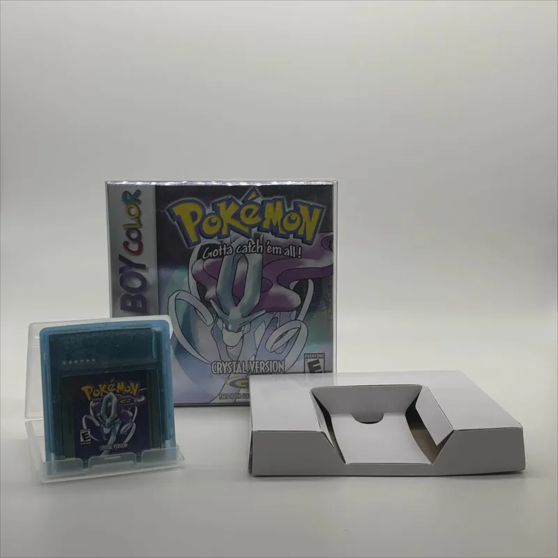 Pokemon Series Blue/Crystal/Gold/Green/Red/Silver/Yellow GBC Game in Box with Manuals for Video Game Cartridge USA Version