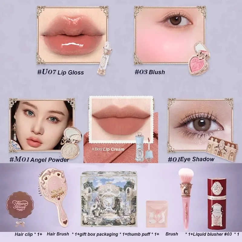 Flowerknows Knight Jednorožec Bunny Garden Dárková sada Blush Little Angel Zvýrazňovač očních stínů Paletka All-in-One Make-up Kit Box na obličej — image 9