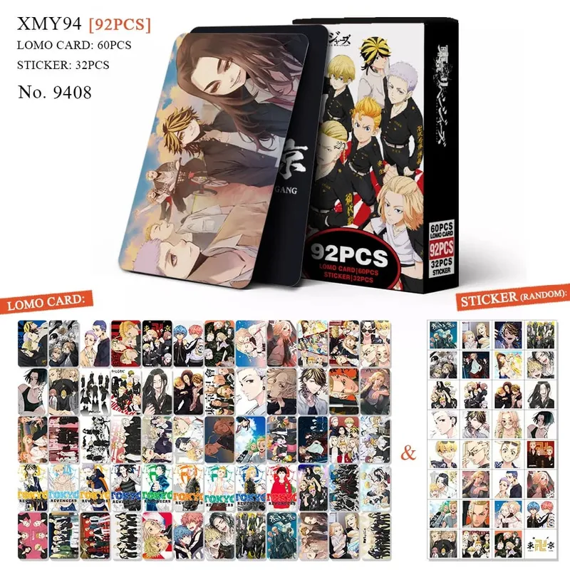 Carte postale de dessin animé Haikyuu Lomo, jouet tueur de démons Genshin Impact, cartes de Collection avec autocollants, cadeau d'anniversaire