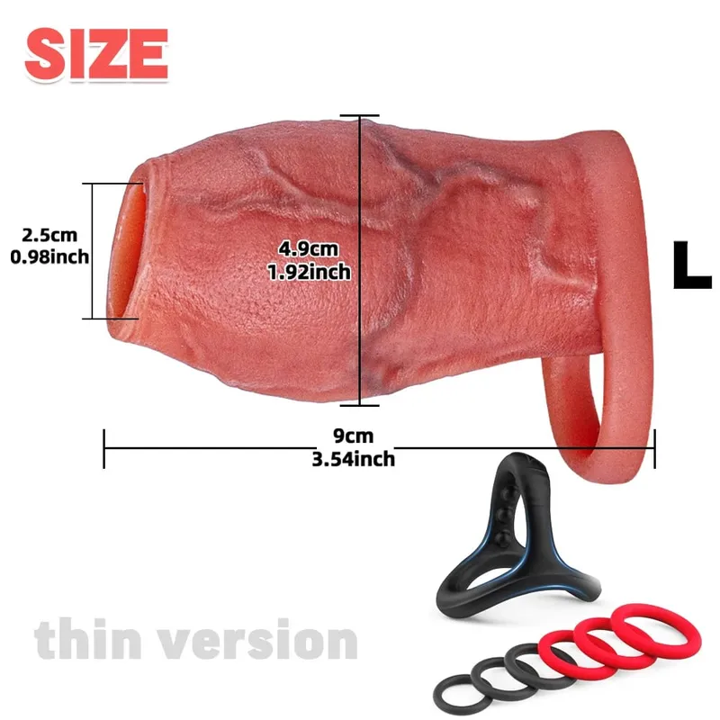 Man Dick Enlargement Semen Lock Ring For Men Delayed Ejaculation Soft Silicone Penis Sleeve Hollow Cock Ring Adult 18+ Sex Toy
