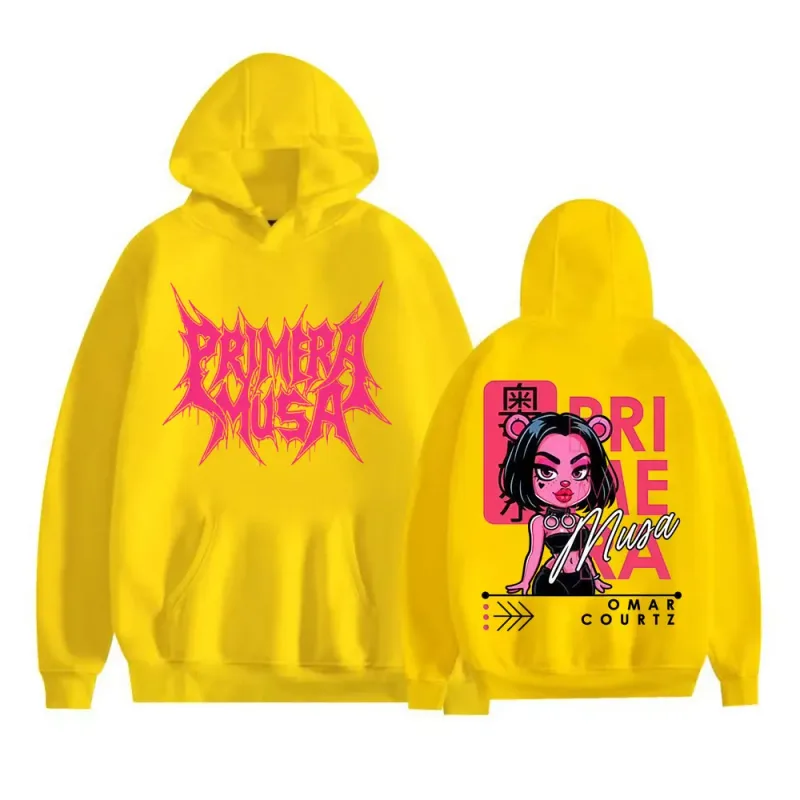 Omar Courtz Primera Musa 2025 World Tour Hoodies Men Women Vintage Hip Hop Streetwear Sweatshirts High Quality Fleece Pullovers