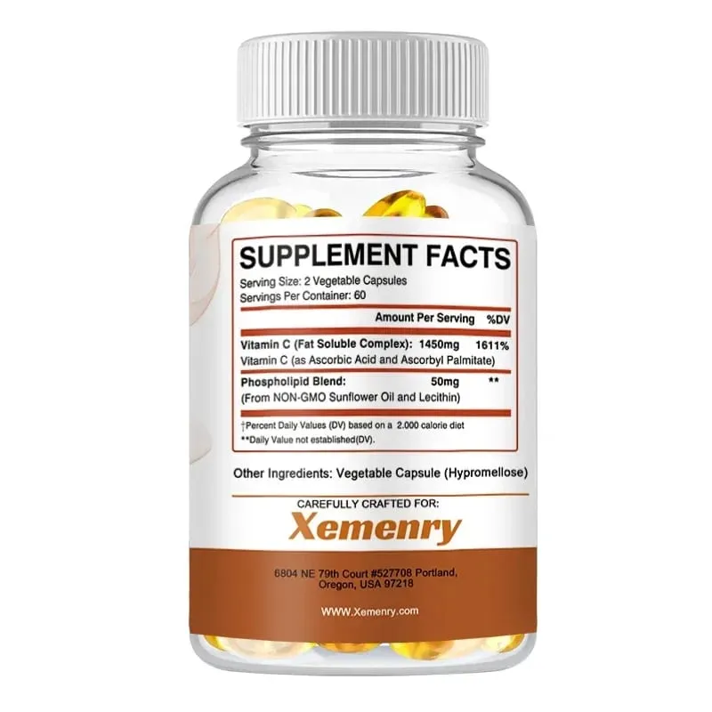 Liposomal Vitamin C - Supports Antioxidant and Nutrient Absorption Energy Supplement and Promotes Immune Health