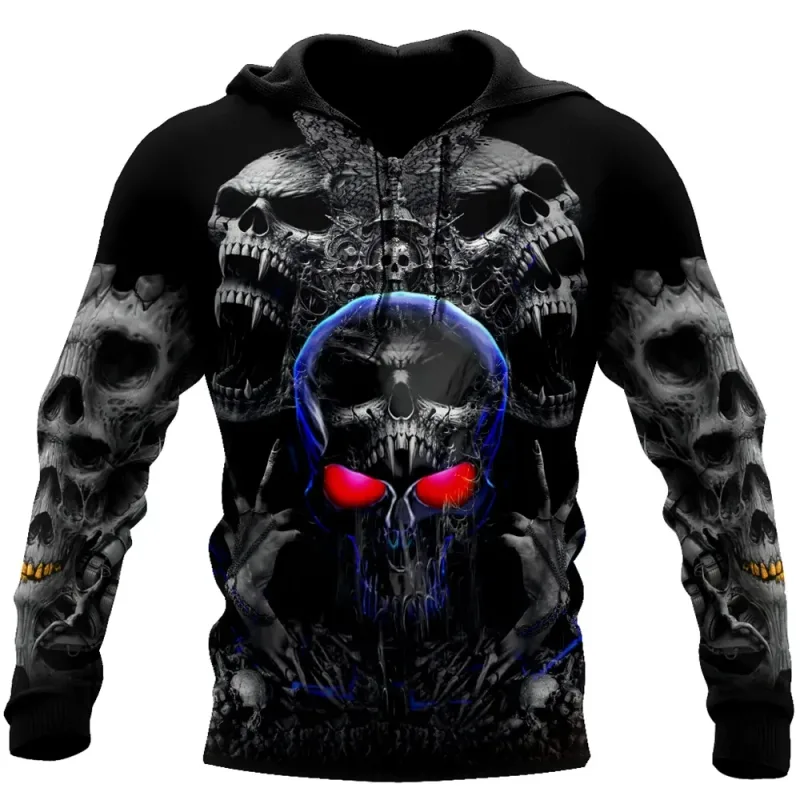 Vintage Skull 3D Print Hoodie Men/Women Casual Fashion Hoodies 2026 Pullover Sweatshirts Oversized Unisex Men Coat