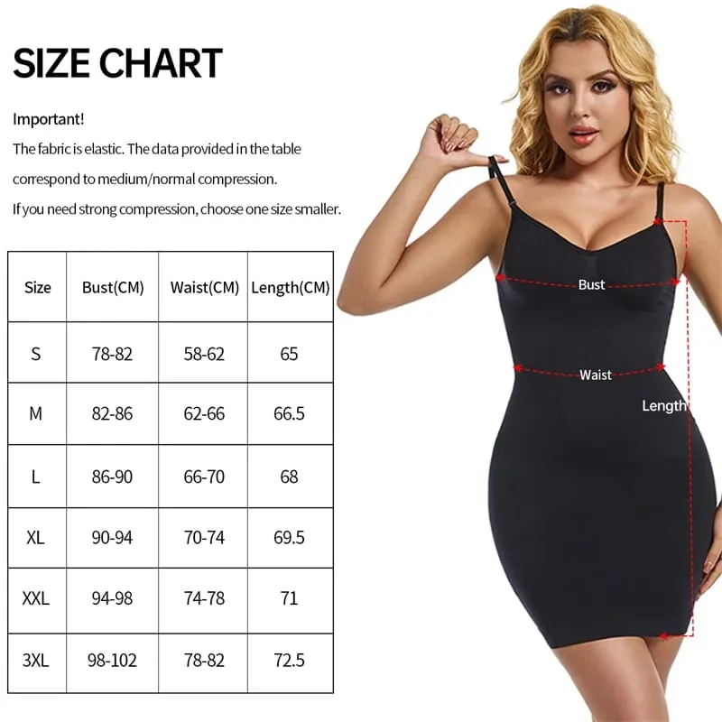 Wechery Female Clothing Body Shaper Tummy Control Dresses Soft Slips High Elasticity V-neck Strapless Women's Dress — image 6