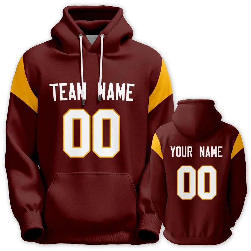 Men's Custom Football Hoodie Personalized Printed Team Name Number Sweatshirt Game Day Pullover Gift