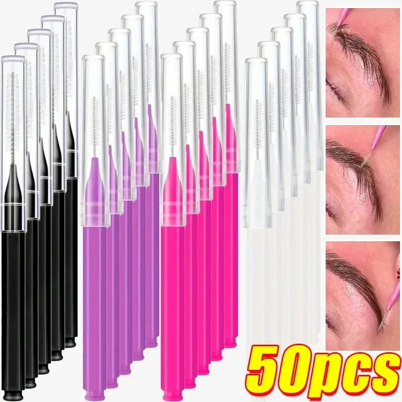 Portable Mini Disposable Eyebrow Brushes 10/50PS Eyelash Brow Lifting Brush Applicators Lash Extension Comb Beauty Makeup Tools