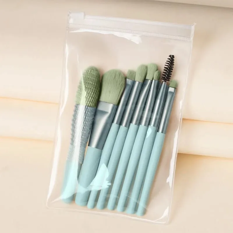 【B】8Pcs Makeup Brush Set Makeup Concealer Brush Blush Loose Powder Brush Eye Shadow Highlighter Foundation Brush Beauty Tools
