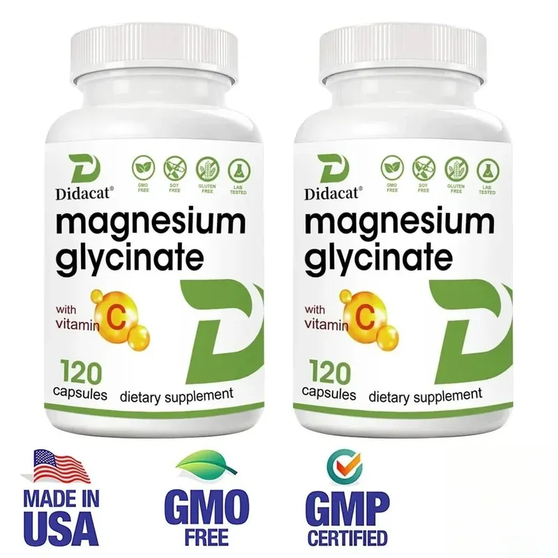 Magnesiumglycinat 1000 mg 120 vegetarische Kapseln – hochreines Spurenelement für die Gesundheit von Muskeln, Gelenken, Herz und Verdauung