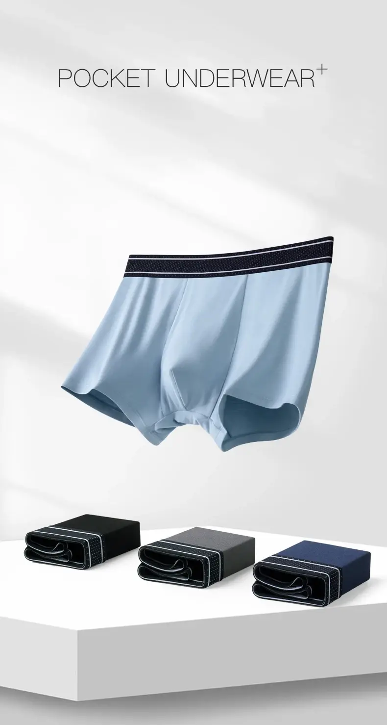 Boxer Modal pour hommes, sans couture, avec pochette à balles, culotte douce, grande taille, respirant, sous-vêtement confortable