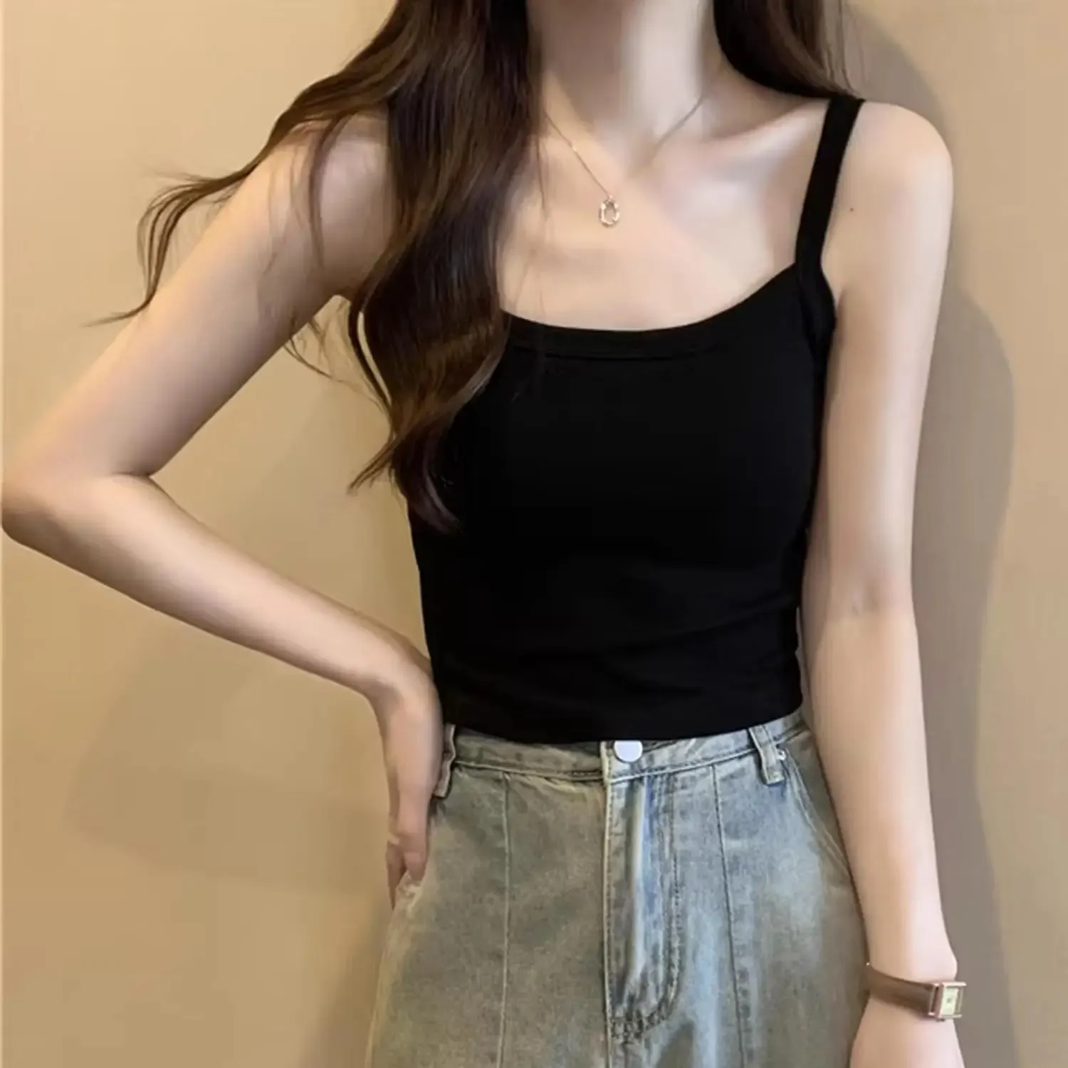 Sleeveless Women Tank Tops with Breast Pads Summer Sexy Slim Crop Top Basic T-shirt Vest Lingerie Bras Tube Tops Hot Underwear