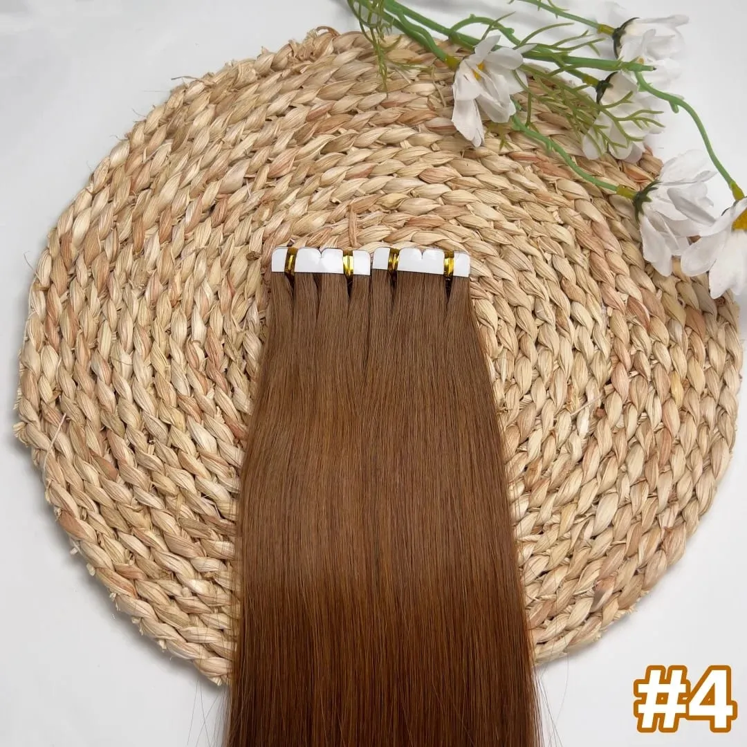 Mini Tape Hair Extensions 18"-30" Machine Remy Skin Weft Adhesive Tape In 100% Human Hair Natural Black Brown Blonde Tape On