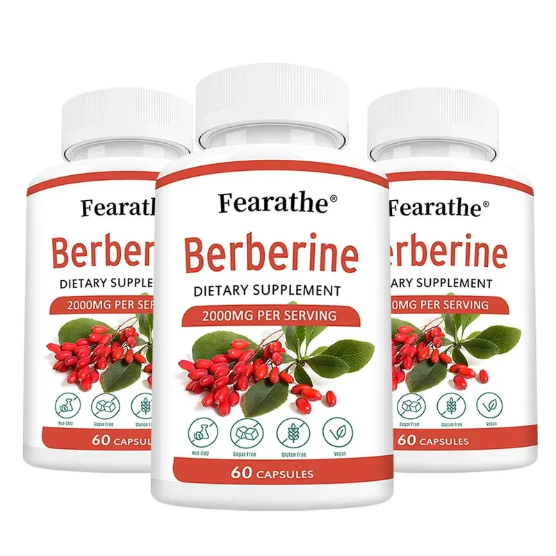 Berberine HCl 2000mg Capsules Supports Cardiovascular Health Digestion Immune Function Energy Antioxidant & Anti-Aging