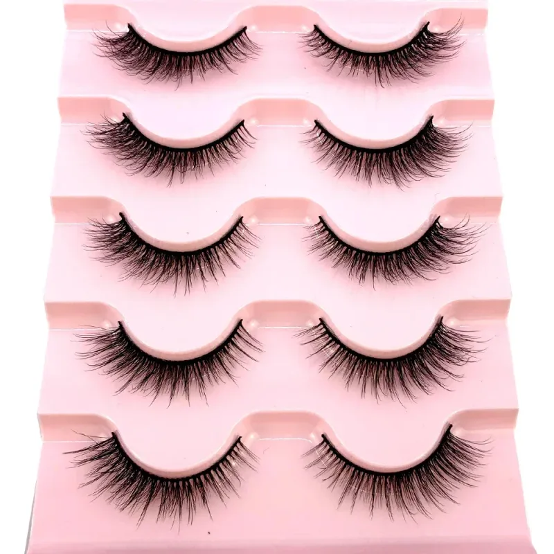 New Cat Eye Lashes 5/7/10 pairs 3D Faux Mink Eyelashes Winged Fluffy Fake Lashes Soft Natural long Full Strip Lash Make