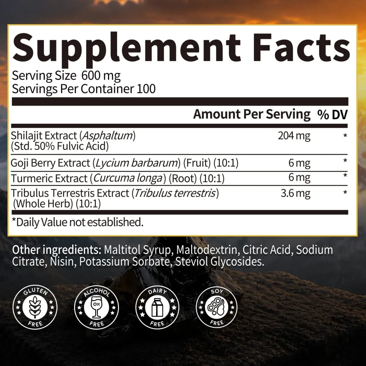 204MG Natural Shilajit Resin Original เครื่องดื่มอาหารเสริมแร่ธาตุสำหรับภูมิคุ้มกันสุขภาพการเผาผลาญสุขภาพกายโดยรวม