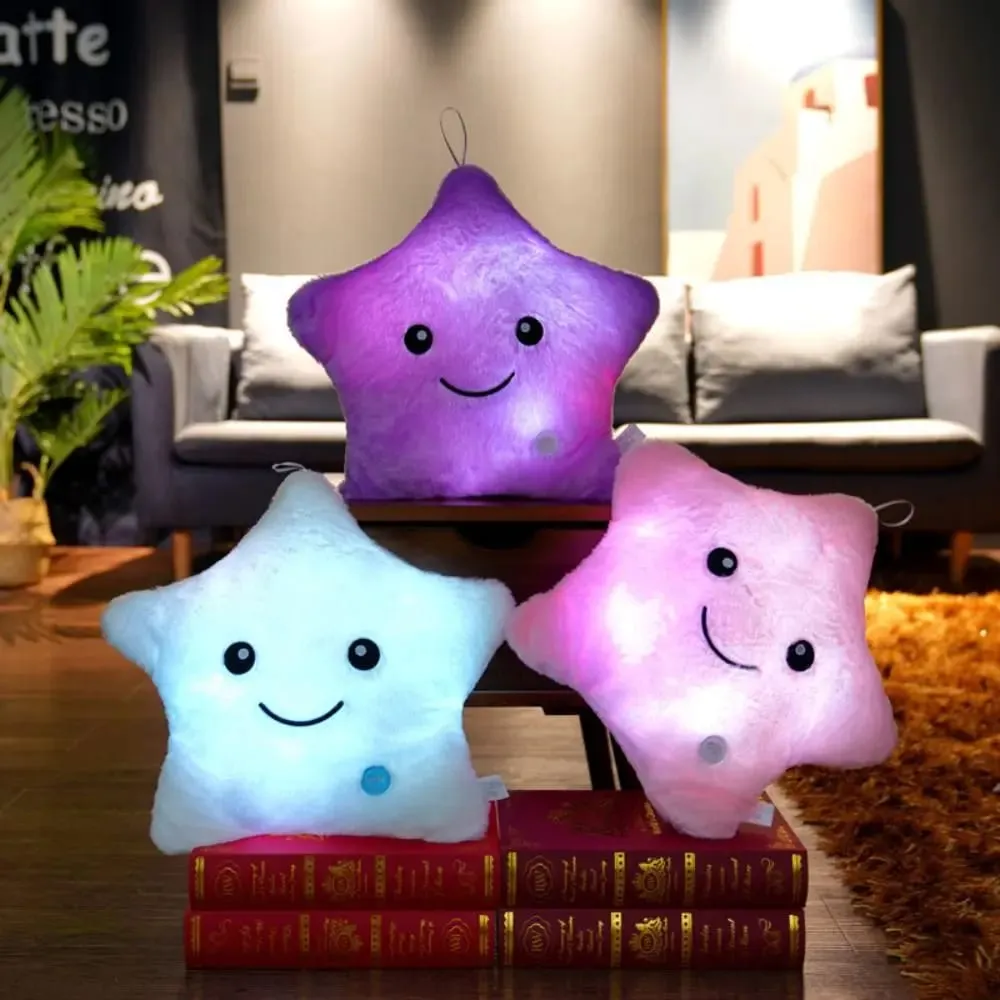 LED Electronic Star Plush Toy Soft Baby Kid Toys LED Star Doll Toy Home Decoration Star Soft Star Pillow