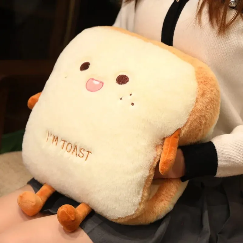 35cm Plush Bread Pillow Soft Toast Simulation Food Doll Warm Hand Cushion Home Decor Cute Kids Toy Birthday Gift
