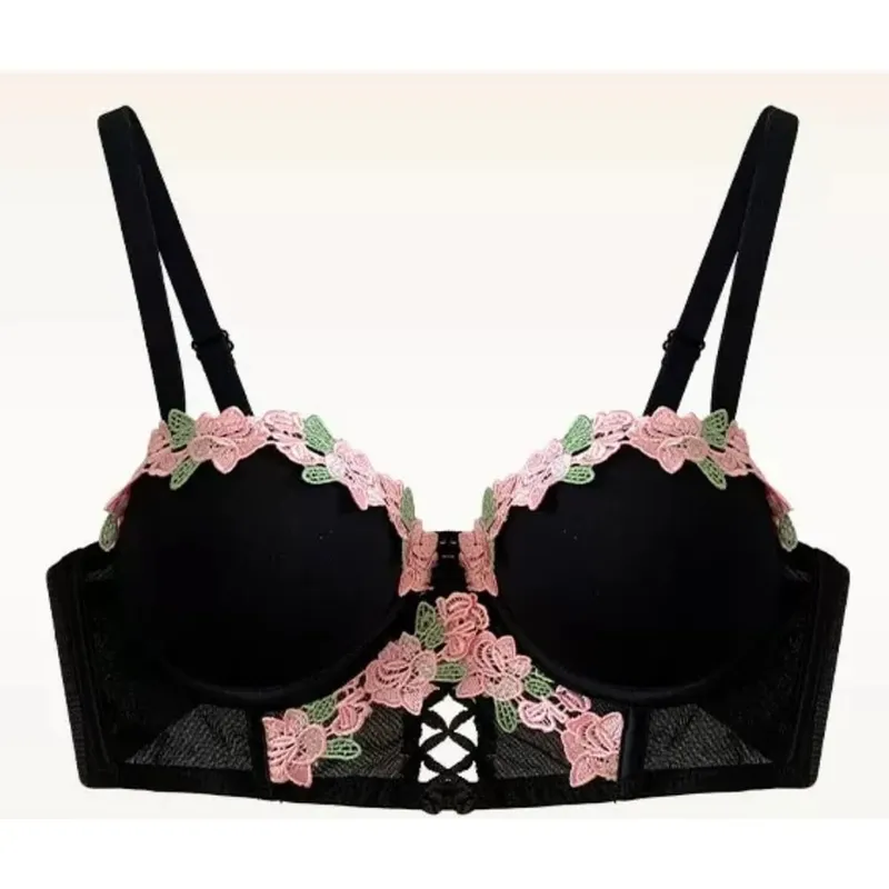 Sweet Japanese Style Lingerie Set For Women Cute Pure Desire Sexy Bra Panties Push Up Wireless Thin Cup Brassiere Summer 32‑38AB