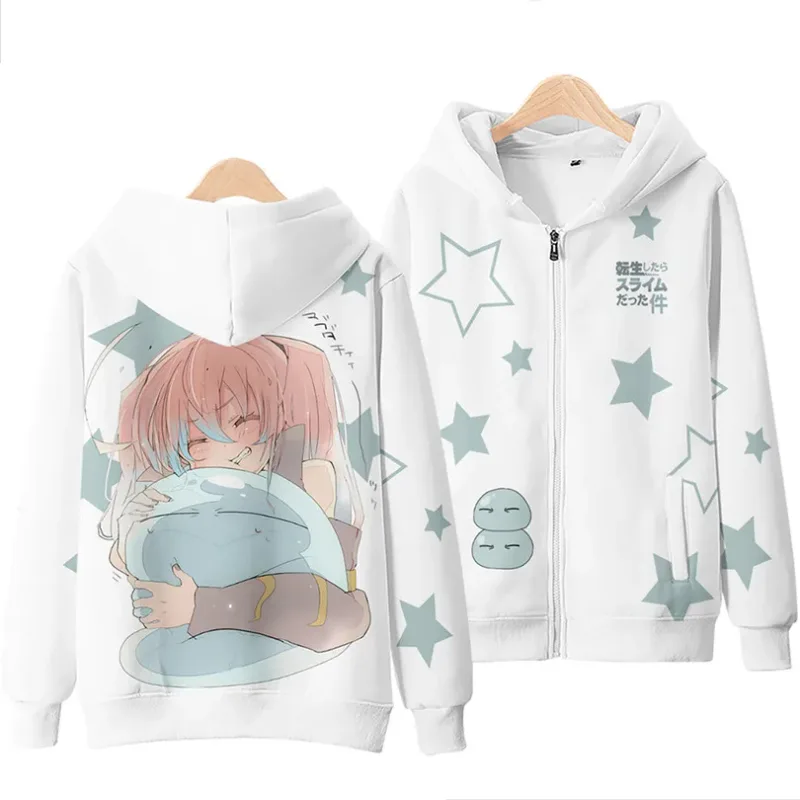 Anime Rimuru Tempest 3D Print Hoodies Men Women Long Sleeve Sweatshirt Harajuku Streetwear Coat Cosplay Costume