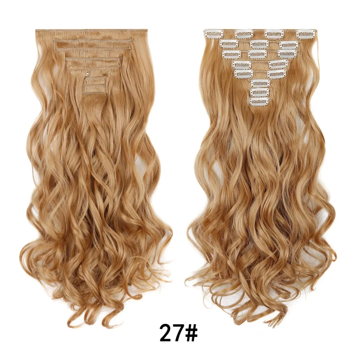 Clip In Hair Extension Curly 24 Inch 8 Pieces Hair Extensions for Women Daily Wear Work & Casual Styling Synthetic Hair Pieces