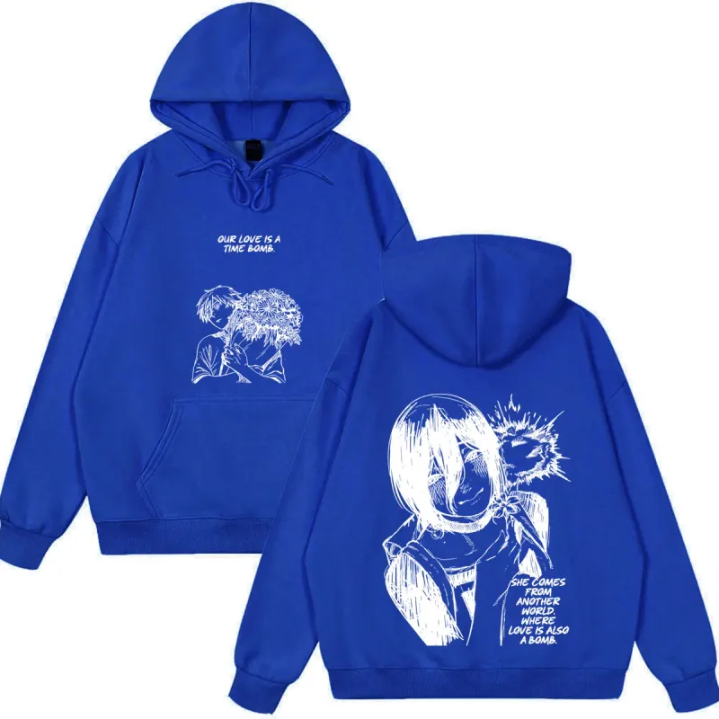 Anime Chainsaw Man T-shirt Reze Denji Manga Graphic Hoodies Winter Fleece wears Men Women Clothing Casual Oversized Streetwears