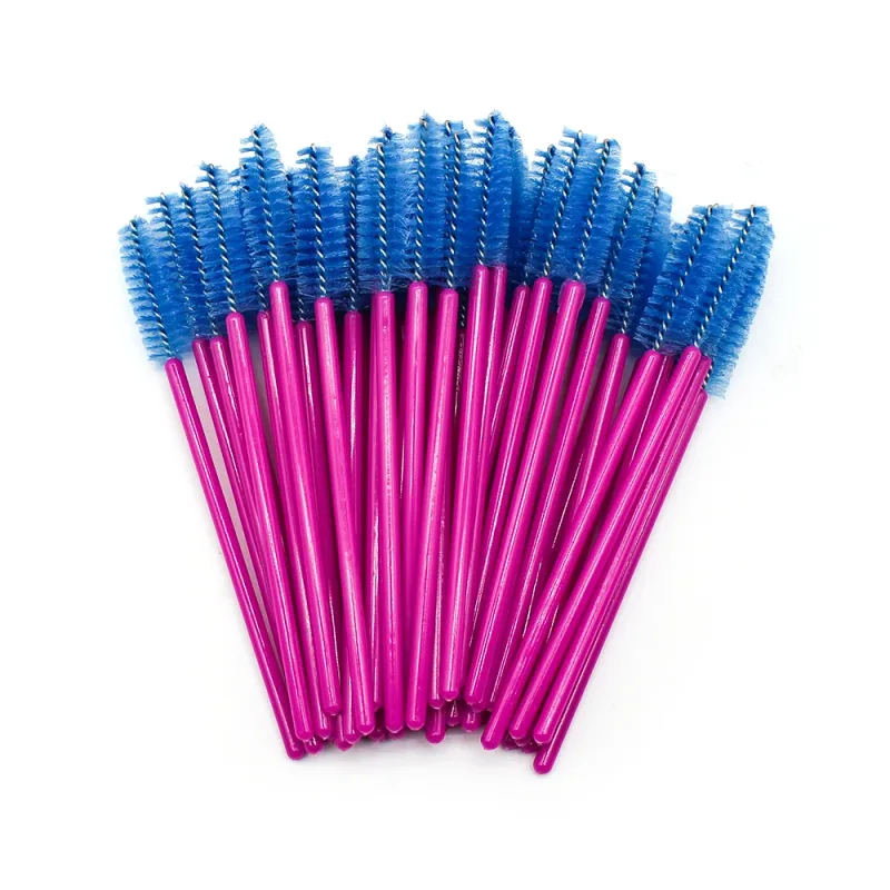 50pcs Disposable Eyelash Brushes Extension Rose Red Eyebrow Brush Mascara Wand Eye Lashes Cosmetic Tool Set Makeup Beauty