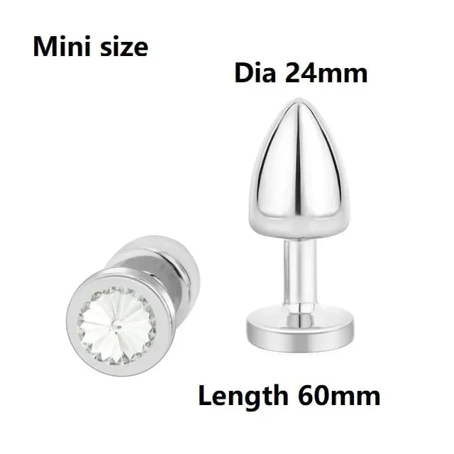Perline anali in metallo di piccole dimensioni Butt Plug Mini Arcobaleno Butt plug in oro rosa Gioielli in cristallo Trainer Dildo anale Masturbazione Giocattolo del sesso