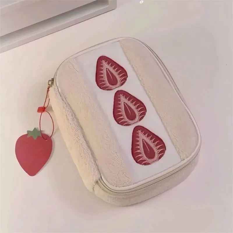 딸기 샌드위치 화장품 도구 가방 대용량 메이크업 브러쉬 립스틱 보관 가방 다기능 Comestic 주최자