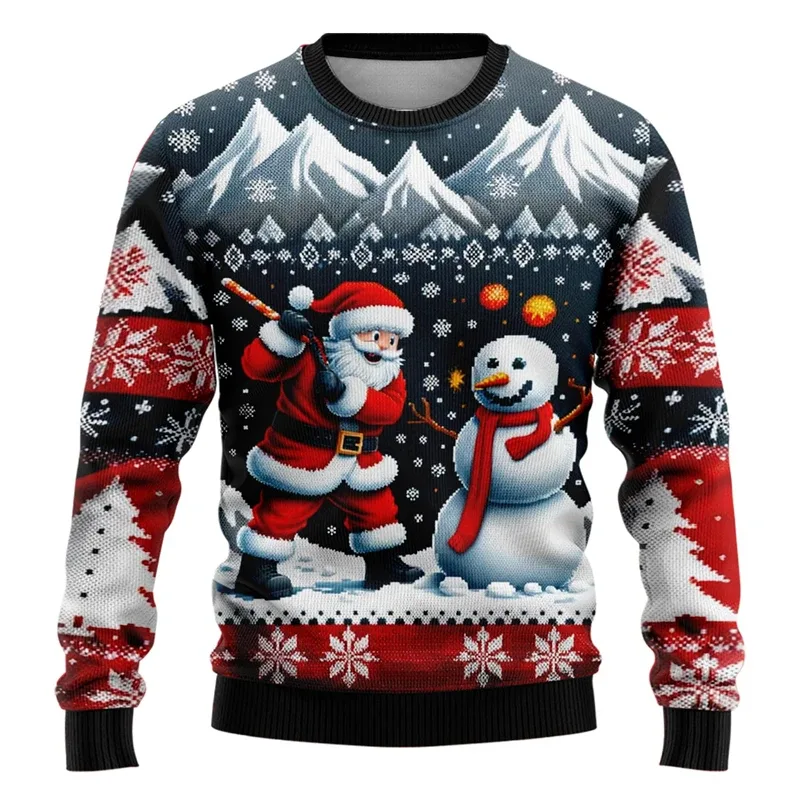 Nam Nữ Xmas Áo 3D Giáng Sinh Người Tuyết Santa In Hình Giáng Sinh Xấu Xí Áo Len Unisex Chui Đầu Ngày Lễ Đảng Dây Nhảy Cao Cấp