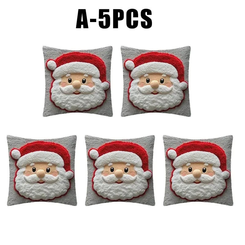 Christmas Character Cushion Cover Snowman Reindeer Digital Print on Stretch Fabric for Festive Home Decor