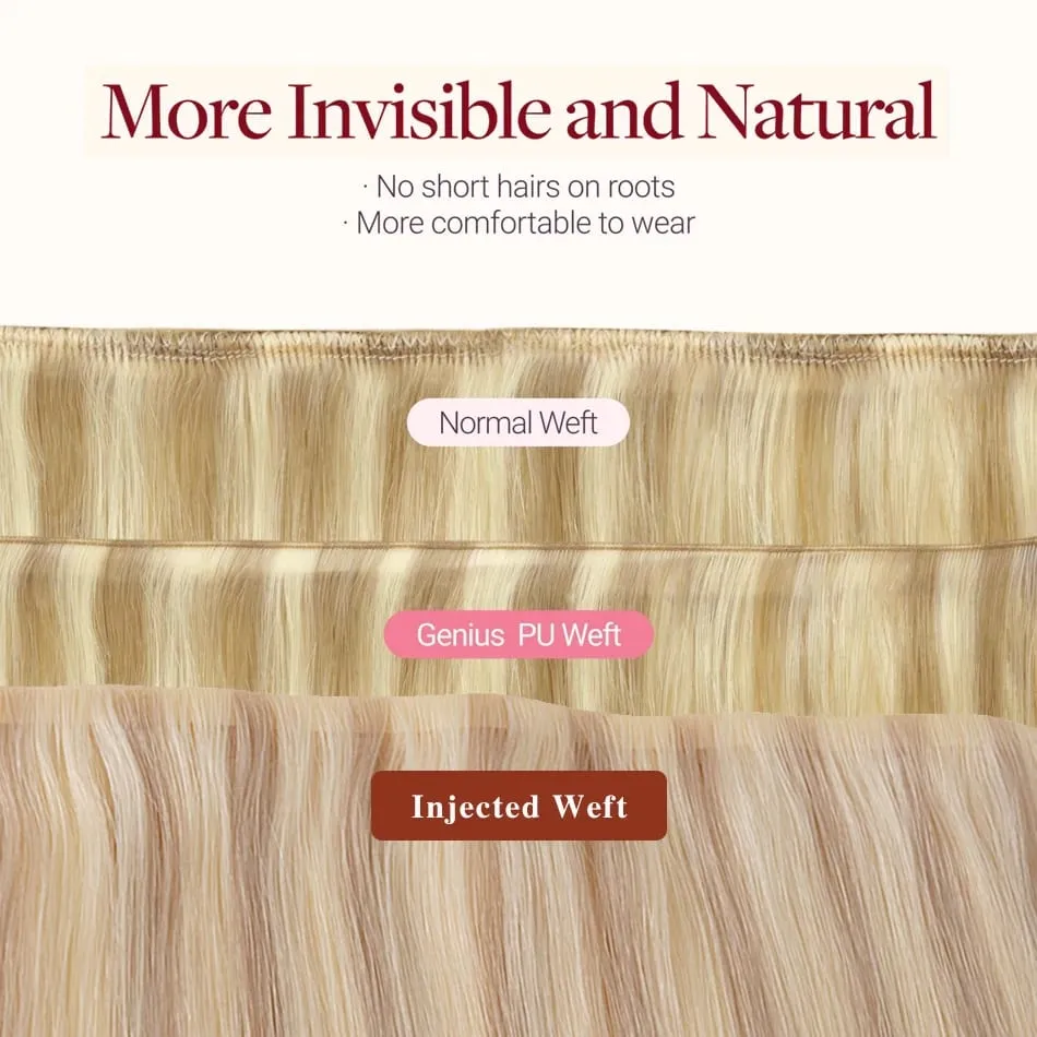 Tape In Weft Hair Extensions Human Hair 50g Injected PU Long Weft Tape In Hair Extensions Real Human Hair Seamless Tape ins Weft