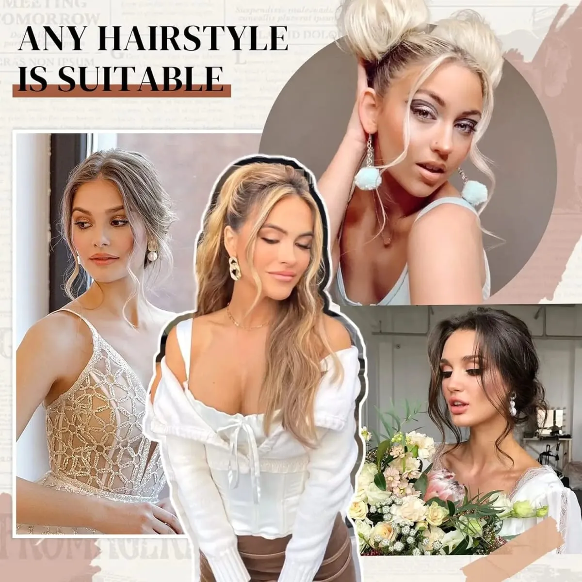 Curly Wavy Clip-in Synthetic Hair Extensions More Colorful Hair Accessories for Women,ins Hair Extension Clip — image 5